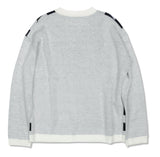 オーワイ(OY) 	MOHAIR CHECK STRIPE KNIT-WHITE