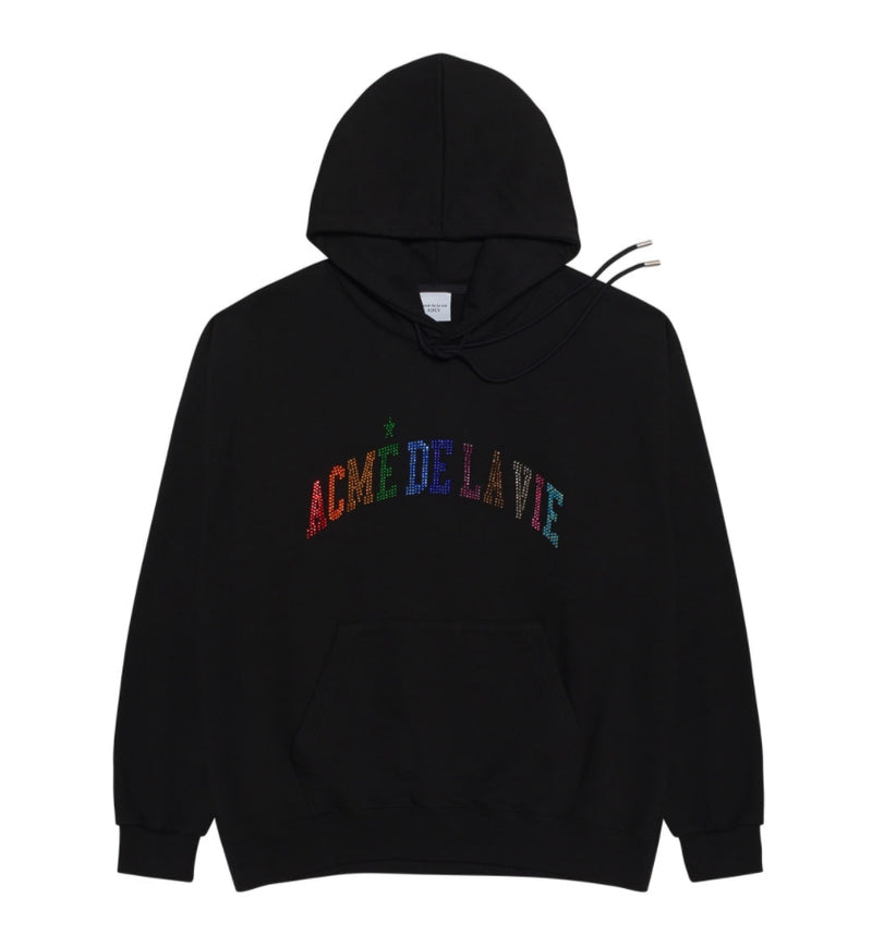 アクメドラビ(acme' de la vie)  FULL LOGO HOTFIX CRYSTAL HOODIE BLACK