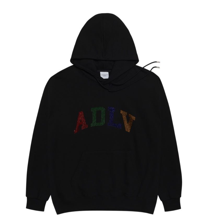 アクメドラビ(acme' de la vie)  ADLV HOTFIX CRYSTAL HOODIE BLACK