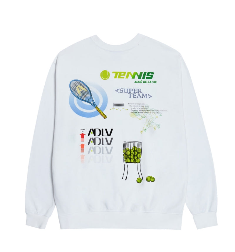 アクメドラビ(acme' de la vie) TENNIS SHOP SWEATSHIRT WHITE
