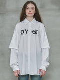 オーワイ(OY) 	LAYERED LOGO SHIRTS-WHITE