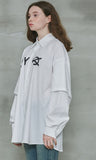 オーワイ(OY) 	LAYERED LOGO SHIRTS-WHITE