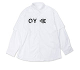 オーワイ(OY) 	LAYERED LOGO SHIRTS-WHITE