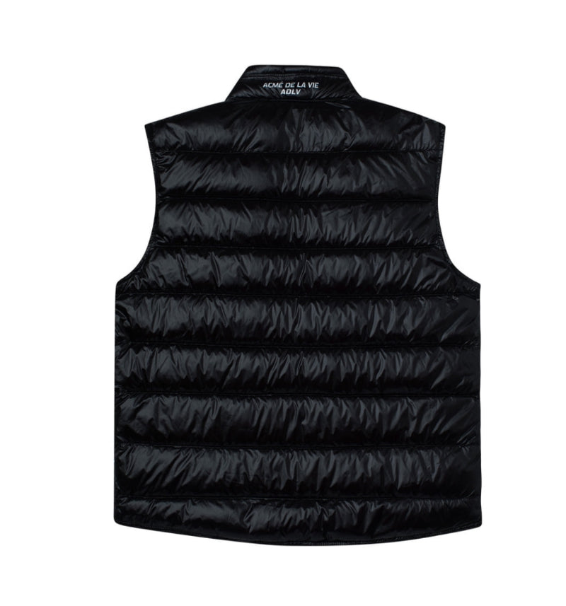 アクメドラビ(acme' de la vie) V LOGO DOWN VEST BLACK