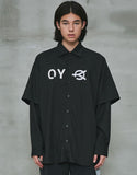 オーワイ(OY) 	LAYERED LOGO SHIRTS-BLACK