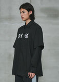 オーワイ(OY) 	LAYERED LOGO SHIRTS-BLACK