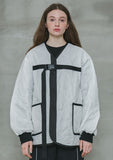 オーワイ(OY) 	PAINTING LOGO QUILTING JACKET-WHITE