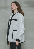 オーワイ(OY) 	PAINTING LOGO QUILTING JACKET-WHITE