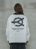 オーワイ(OY) 	PAINTING LOGO QUILTING JACKET-WHITE