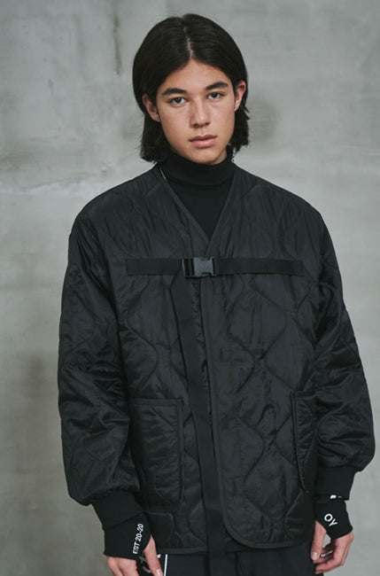 オーワイ(OY) 	PAINTING LOGO QUILTING JACKET-BLACK