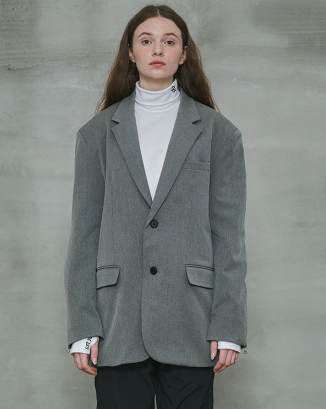 オーワイ(OY) OVERSIZE SINGLE BLAZER-GREY