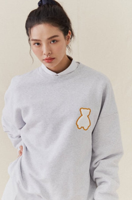 AQO_studiospace(アコスタジオスペース) AQO BEAR LOGO SWEATSHIRTS GREY