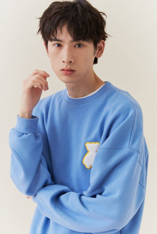 AQO_studiospace(アコスタジオスペース) AQO BEAR LOGO SWEATSHIRTS BLUE