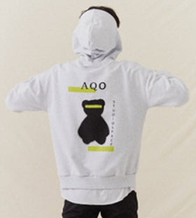 AQO_studiospace(アコスタジオスペース) AQO BEAR HOODIE GREY