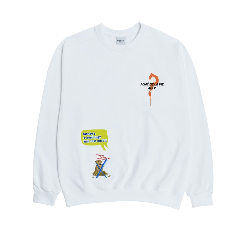 アクメドラビ(acme' de la vie) WOLF SWEATSHIRT WHITE