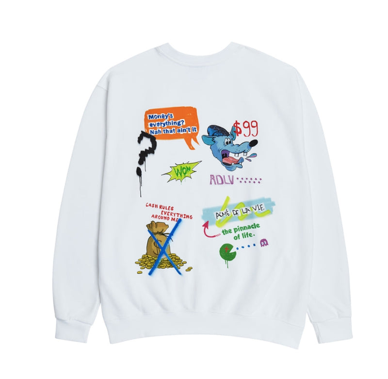 アクメドラビ(acme' de la vie) WOLF SWEATSHIRT WHITE