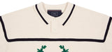 ロマンティッククラウン(ROMANTIC CROWN) MODERN LAUREL KNITTED POLO SHIRTS_OATMEAL