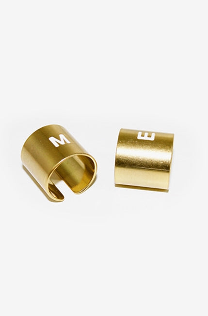 MONDAY EDITION(マンデイエディション)   M.E Gold Initial Pipe Ring