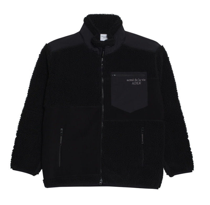 アクメドラビ(acme' de la vie)  MULTI CUT FLEECE JACKET BLACK
