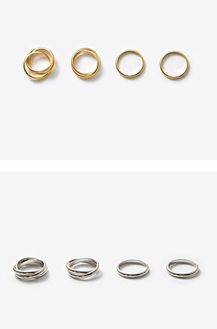 MONDAY EDITION(マンデイエディション) Simple Mobius Ring Set
