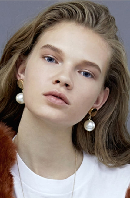 MONDAY EDITION(マンデイエディション) Drop Bold Earrings - PEARL
