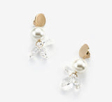 MONDAY EDITION(マンデイエディション) Crystal Flower And Pearl Earrings
