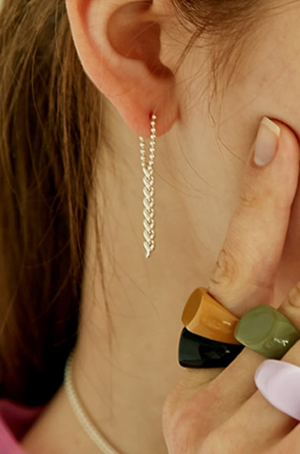 MONDAY EDITION(マンデイエディション)  usual silver ball and chain earrings