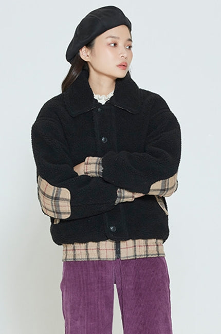 ロマンティッククラウン(ROMANTIC CROWN)   FLEECE MODS JACKET_BLACK