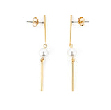 MONDAY EDITION(マンデイエディション)  drop bar & pearl earrings