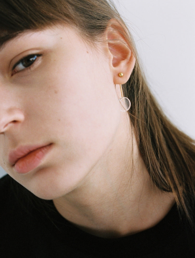 MONDAY EDITION(マンデイエディション)  acrylic pendulum silver earrings
