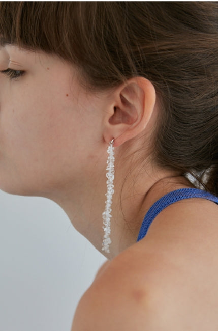 MONDAY EDITION(マンデイエディション)  clear quartz single earring