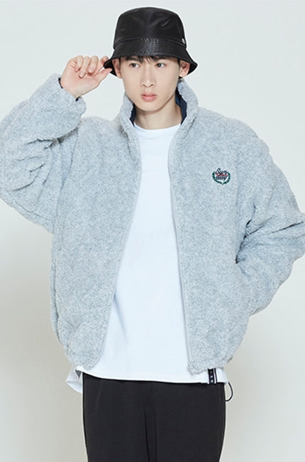 ロマンティッククラウン(ROMANTIC CROWN)  REVERSIBLE FLEECE JACKET_GREY