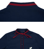 ロマンティッククラウン(ROMANTIC CROWN)  COLLAR RIBBON SHIRT_NAVY