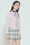 ロマンティッククラウン(ROMANTIC CROWN)  COLLAR RIBBON SHIRT_PINK