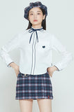 ロマンティッククラウン(ROMANTIC CROWN)  COLLAR RIBBON SHIRT_WHITE