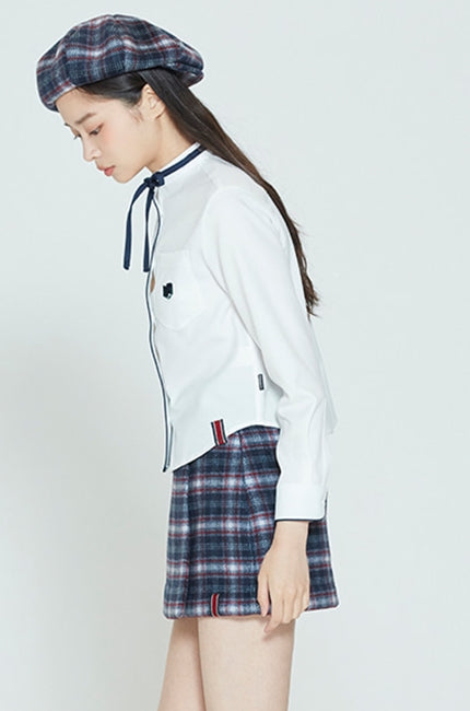 ロマンティッククラウン(ROMANTIC CROWN)  COLLAR RIBBON SHIRT_WHITE