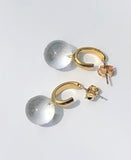 MONDAY EDITION(マンデイエディション) Oval and Glass Earrings