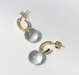 MONDAY EDITION(マンデイエディション) Oval and Glass Earrings