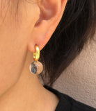 MONDAY EDITION(マンデイエディション) Oval and Glass Earrings