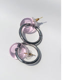 MONDAY EDITION(マンデイエディション) Donut Glass and Circle Earrings Pink