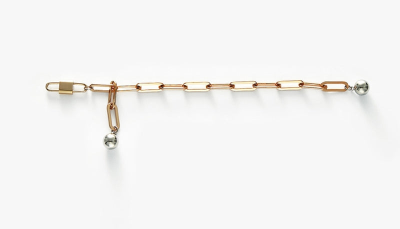 MONDAY EDITION(マンデイエディション)Drop and Rose Gold Chain Bracelet