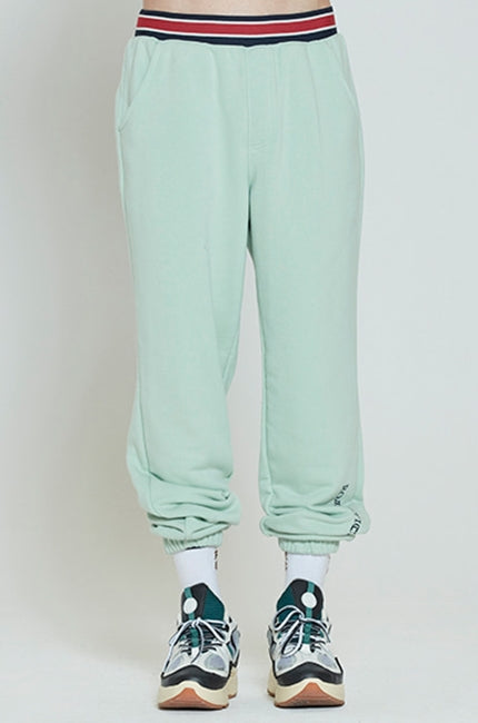 ロマンティッククラウン(ROMANTIC CROWN) STRIPE BANDING JOGGER PANTS_LIGHT GREEN