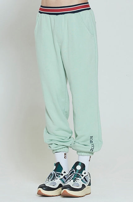 ロマンティッククラウン(ROMANTIC CROWN) STRIPE BANDING JOGGER PANTS_LIGHT GREEN