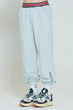 ロマンティッククラウン(ROMANTIC CROWN) STRIPE BANDING JOGGER PANTS_SKY BLUE