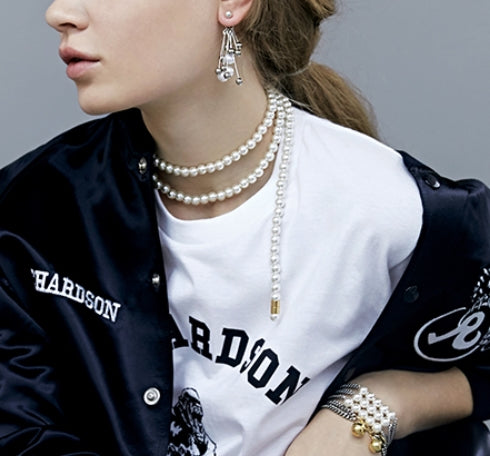 MONDAY EDITION(マンデイエディション) Dropped Pearl Necklace