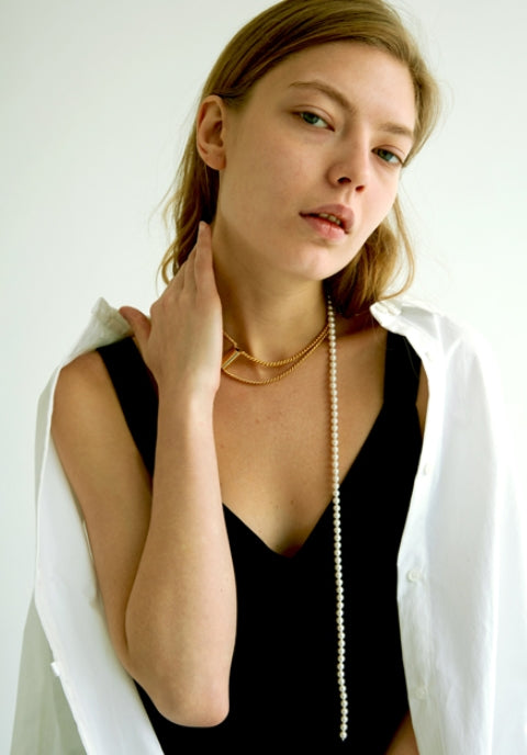 MONDAY EDITION(マンデイエディション) Dropped Pearl Chain Necklace