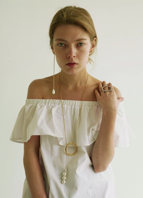 MONDAY EDITION(マンデイエディション) Big Pearl Dropped Long Necklace
