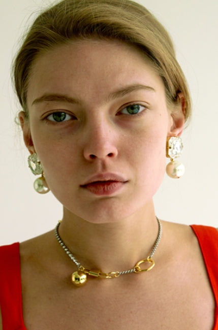 MONDAY EDITION(マンデイエディション) Chain And Ring Choker CRYSTAL