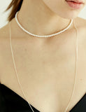 MONDAY EDITION(マンデイエディション) choker with silver simple chain necklace