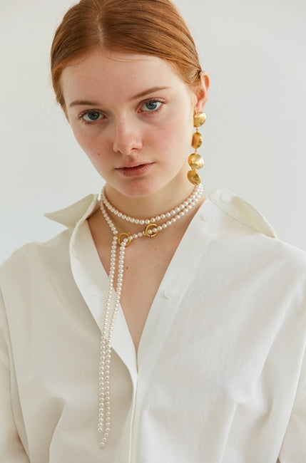 MONDAY EDITION(マンデイエディション) Linked Pearl Long Necklace